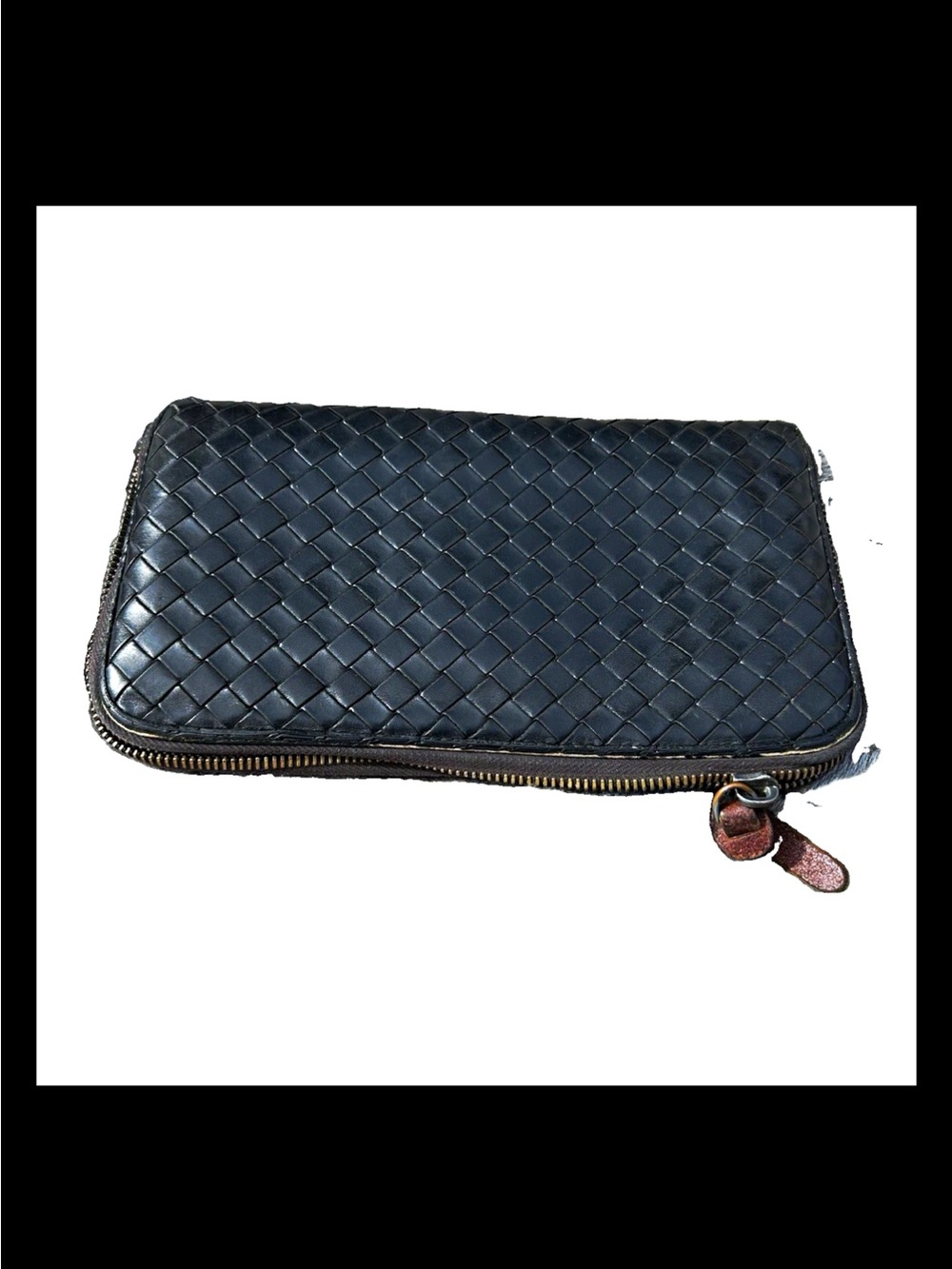 Bottega Veneta black long leather wallet being sold as is